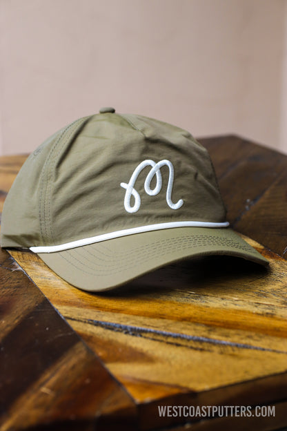 Malbon | M Script Nylon Rope Hat (Olive)