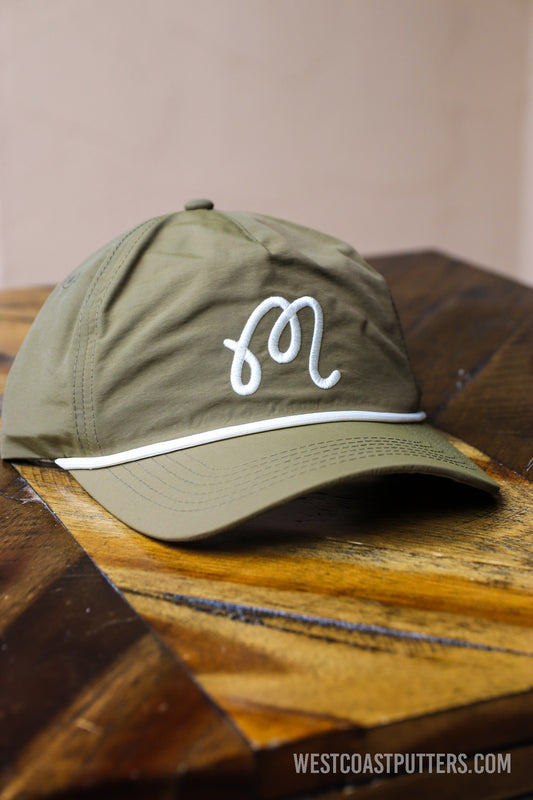 Malbon | M Script Nylon Rope Hat (Olive)